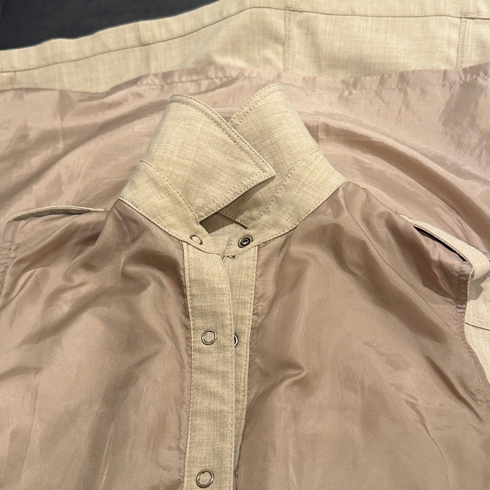 Calvin Klein Beige Sleeveless Button-Front Utility Dress - Picture 8 of 8